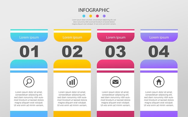 Visualizzazione dei dati aziendali moderni diagramma di processo elementi astratti del diagramma grafico infografica