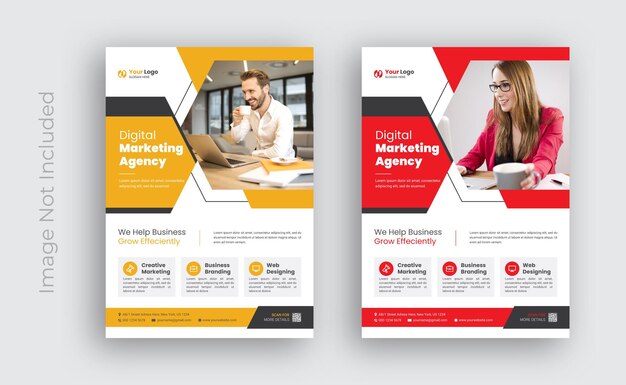Modern business digital marketing flyer template