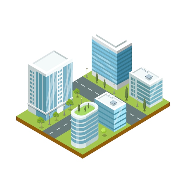 Modern business district illustration