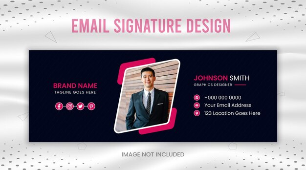 Современный бизнес-дизайн подписи электронной почты или дизайн нижнего колонки электронной почты ou личный дизайн обложки социальных сетей