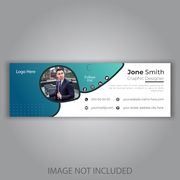 Modern Business Email signature and personal email footer template design