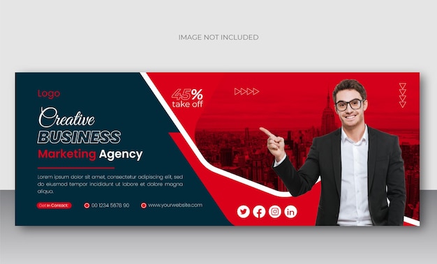 Modern business facebook cover design template or web banner