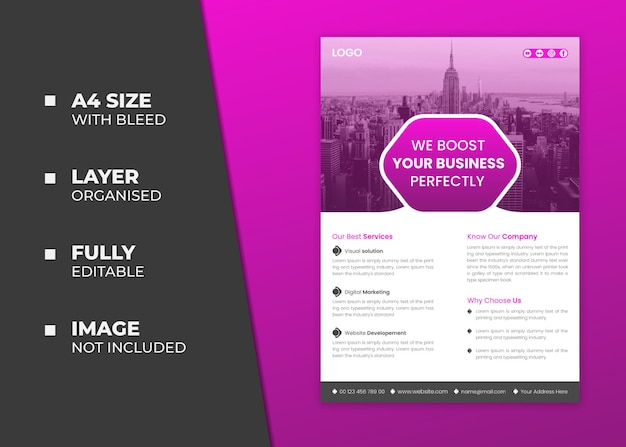 Современный дизайн бизнес-флаера и шаблон обложки брошюры