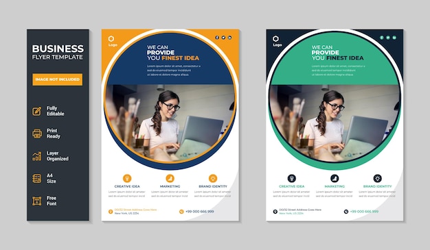 Modern business flyer design and business brochure cover design template.