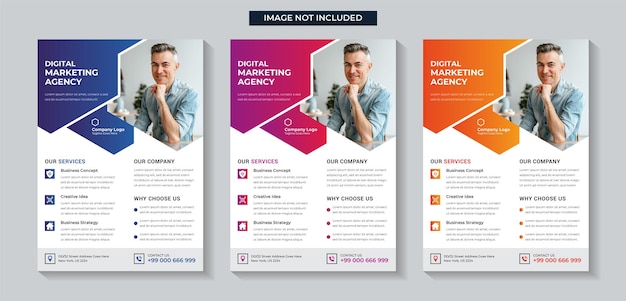 Vector modern business flyer design and digital marketing agency flyer template.