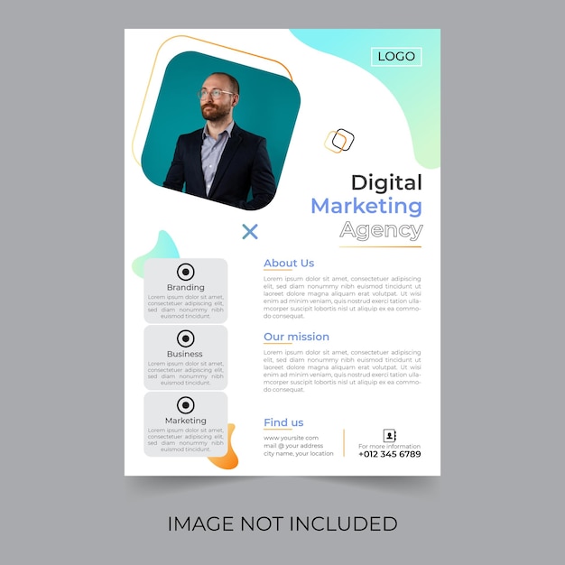 Modern business flyer design template or brochure cover