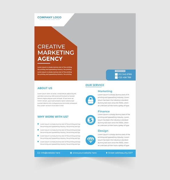 Modern business flyer design template