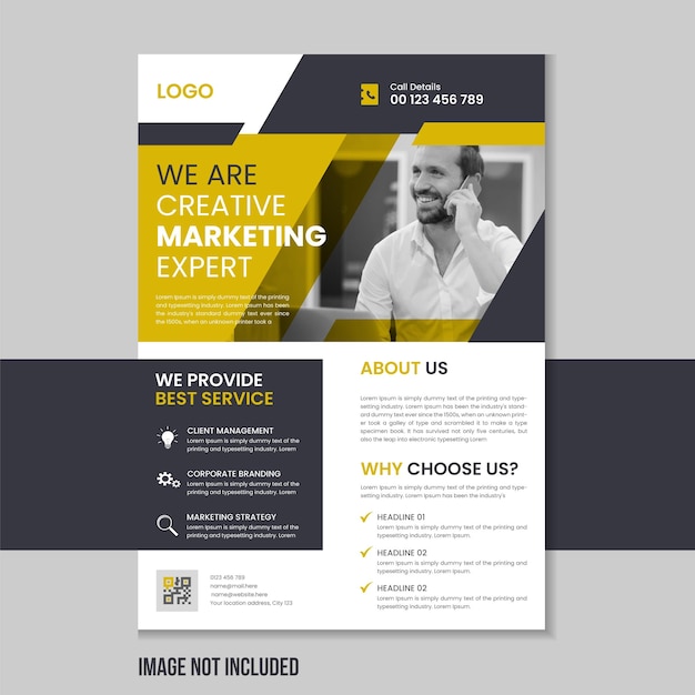 Современный дизайн обложки бизнес-флаера Флаер цифрового маркетинга Шаблон бизнес-брошюры