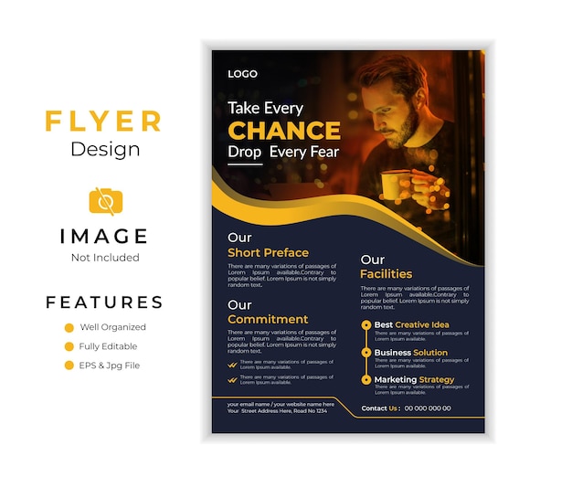 Vector modern business flyer template design vector leaflet company profile