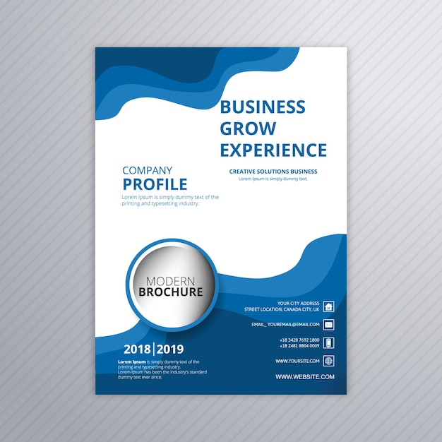 Modern Business flyer template with abstract wave design