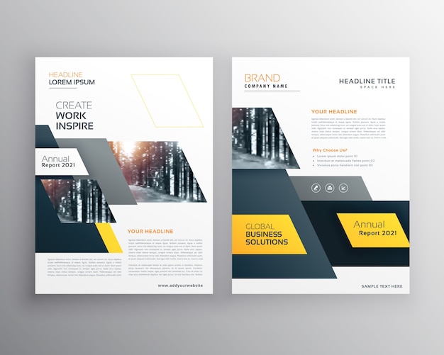 Вектор Современные желтые брошюры для деловой презентации или брендинга
