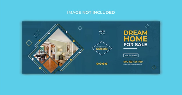 Modern business home sale facebook cover banner template design