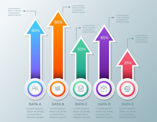 Vettore infografica 5 business moderno passo opzione