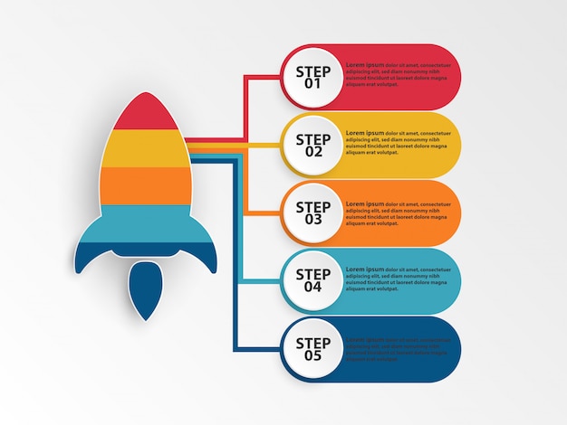 현대 비즈니스 Infographic 화려한