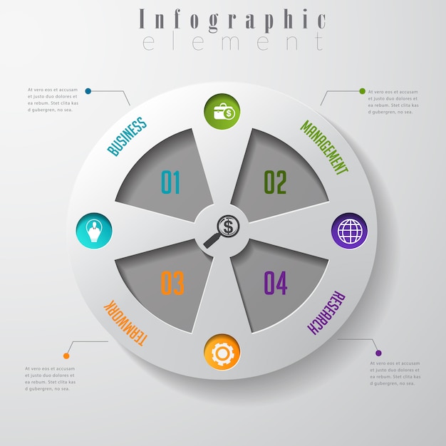 Vettore progettazione del modello di opzioni infographic di affari moderni.