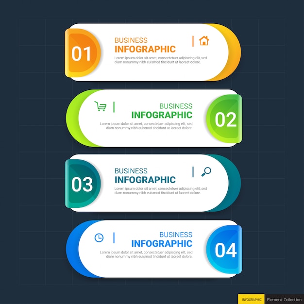 현대 비즈니스 infographic 단계
