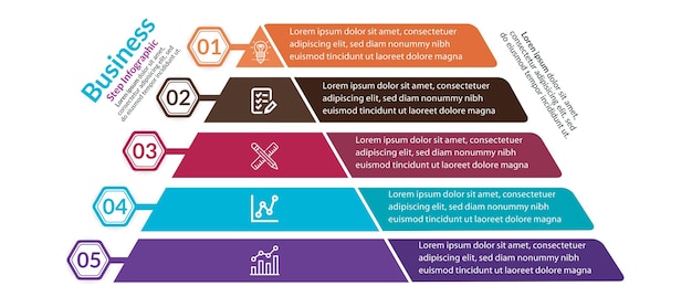 현대 비즈니스 infographic 템플릿입니다. 사실적인 플랫 타임라인 인포그래픽 프레젠테이션 요소입니다.