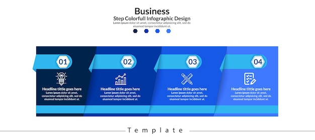 Vector modern business infographic template. realistic flat timeline infographic presentation element.