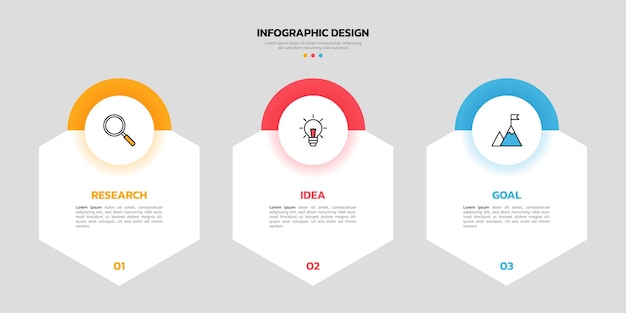 ベクトル ビジネス インフォグラフィック テンプレート 3 つの選択肢またはステップのアイコン