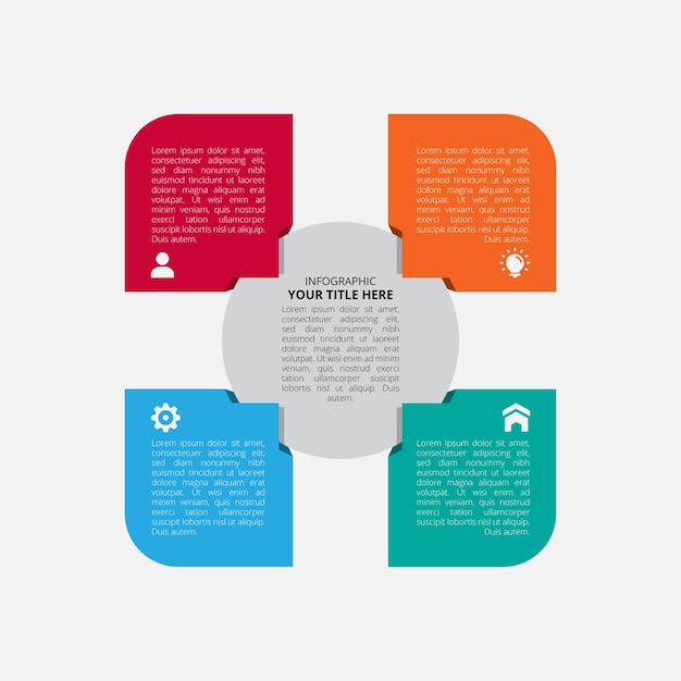 Vector modern business infographics concept with four steps