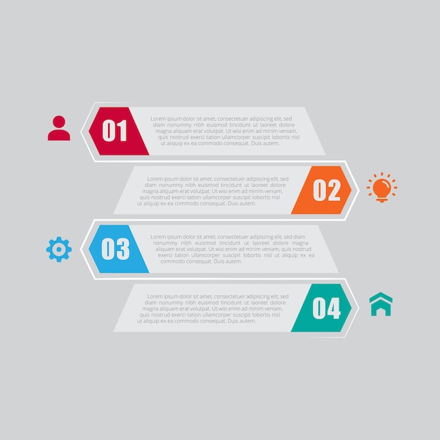 Vector modern business infographics concept with four steps