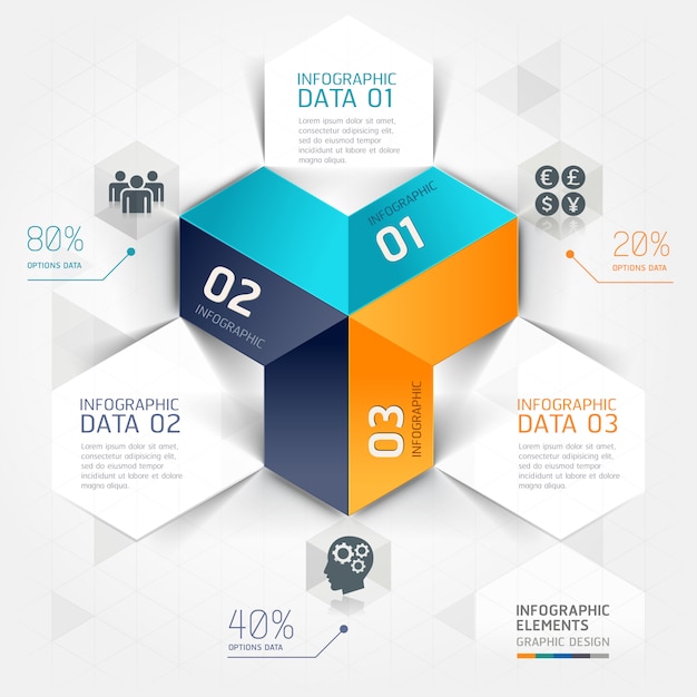 Modern business infographics origami template.