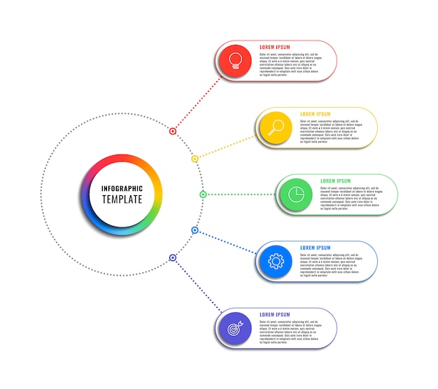 Infografica business moderno con elementi realistici. modello di report aziendale