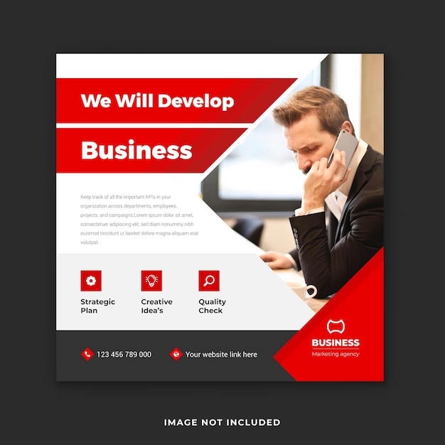 Modern business Instagram post template banner and square social media post design