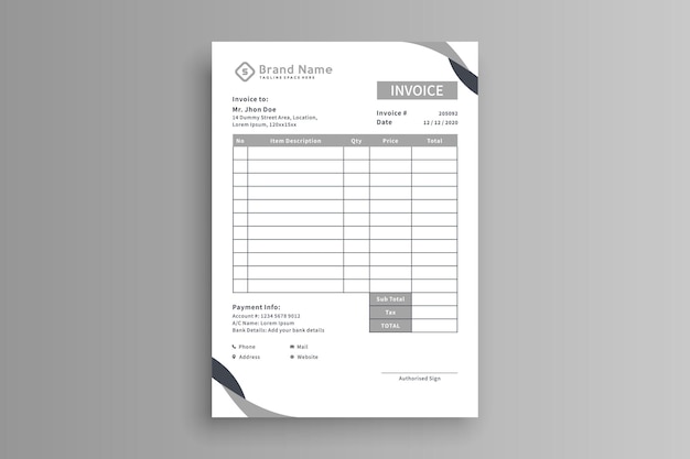 Modern Business Invoice Design Template