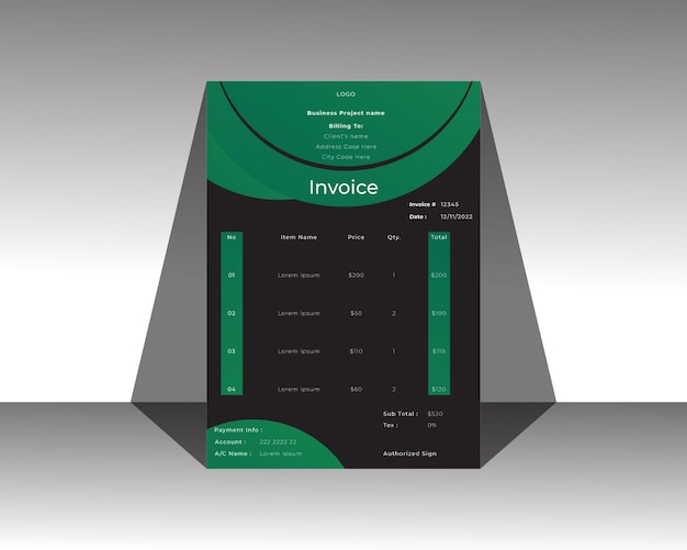 Modern business invoice design template