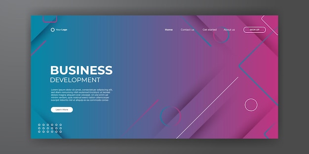 Vector modern business landing page abstract background. web background template design with modern shape and simple technology concept. vector illustration