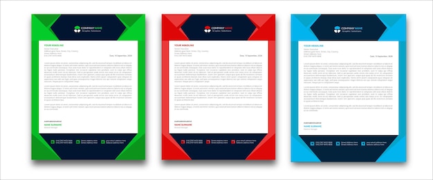 Современный шаблон фирменного бланка для бизнеса красочный дизайн фирменного бланка