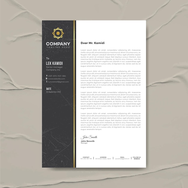 Modern business letterhead design template, corporate identity, corporate letterhead, stationery