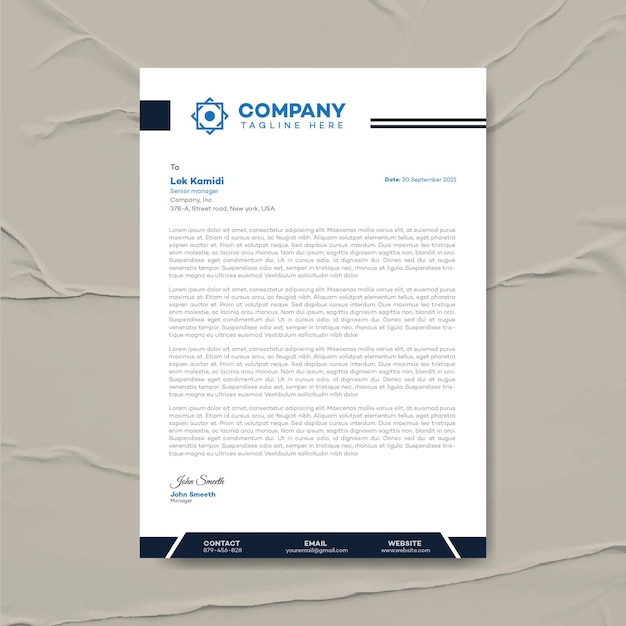 Modern business letterhead design template, corporate identity, corporate letterhead, stationery