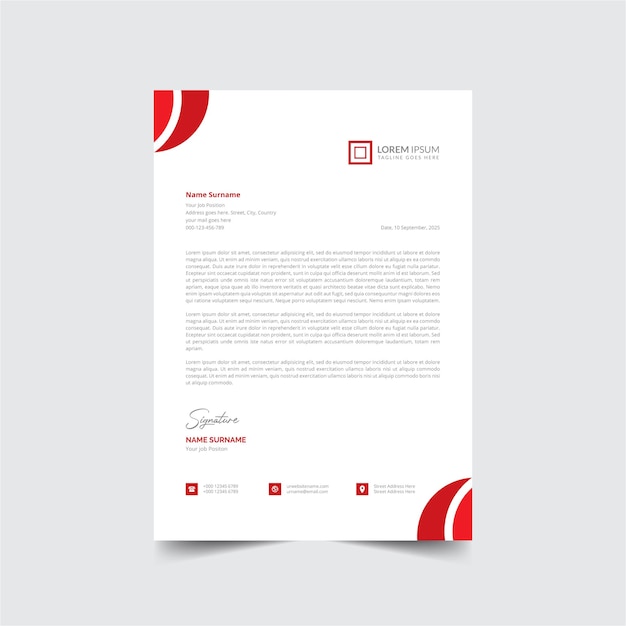 Modern business letterhead design template Free Vector for your business