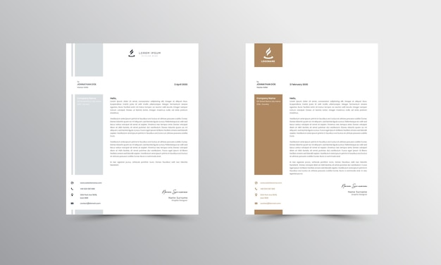 Modern business letterhead design template