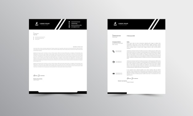 Vector modern business letterhead design template