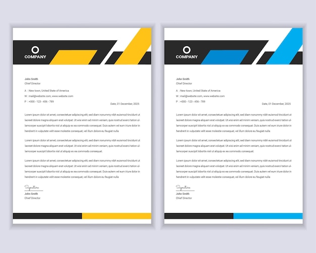 Modern business letterhead design template