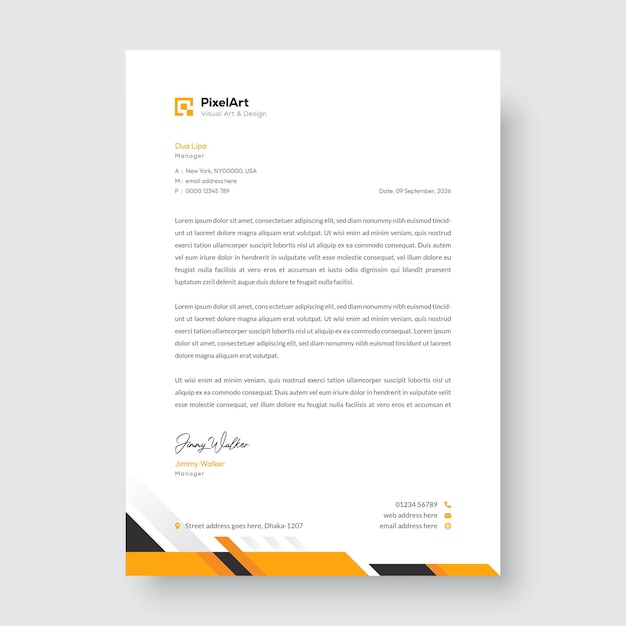 Modern business letterhead design template