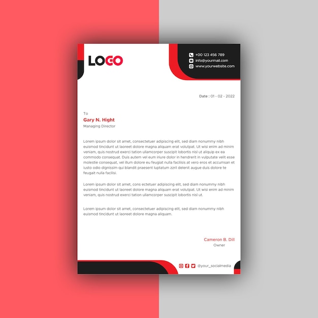 Modern Business Letterhead Design Template