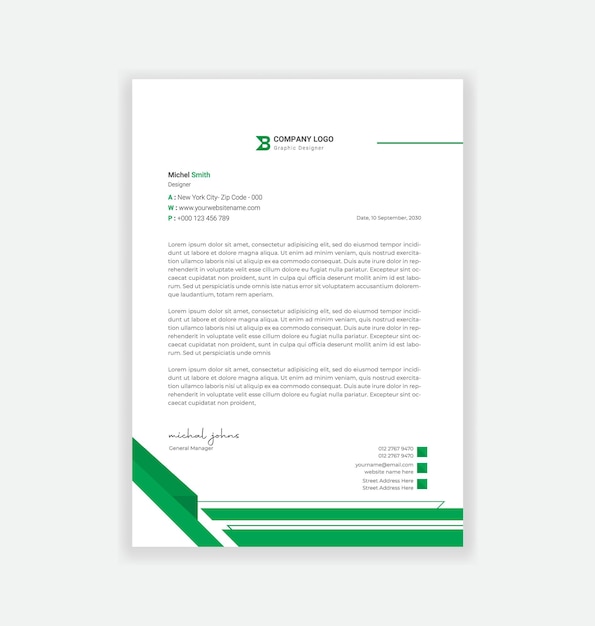 modern business letterhead design template