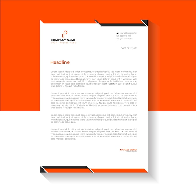 Modern business letterhead design vector fully editable