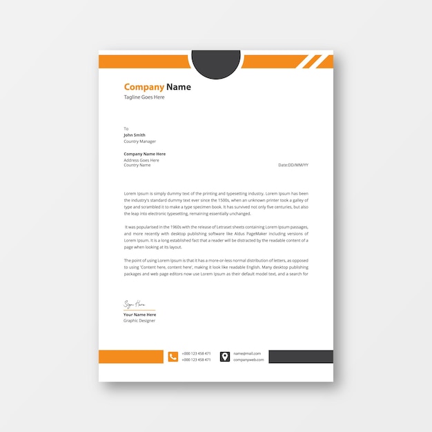 Modern business letterhead design