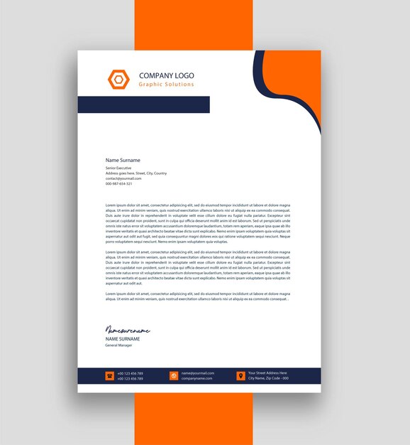 Modern business letterhead template design free vector