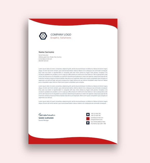 Modern business letterhead template design Free vector