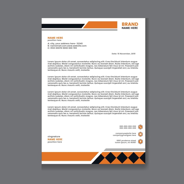 Modern business letterhead template design for your business free vector