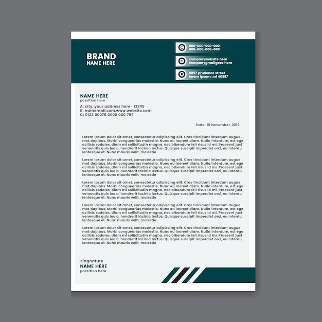 Modern business letterhead template design