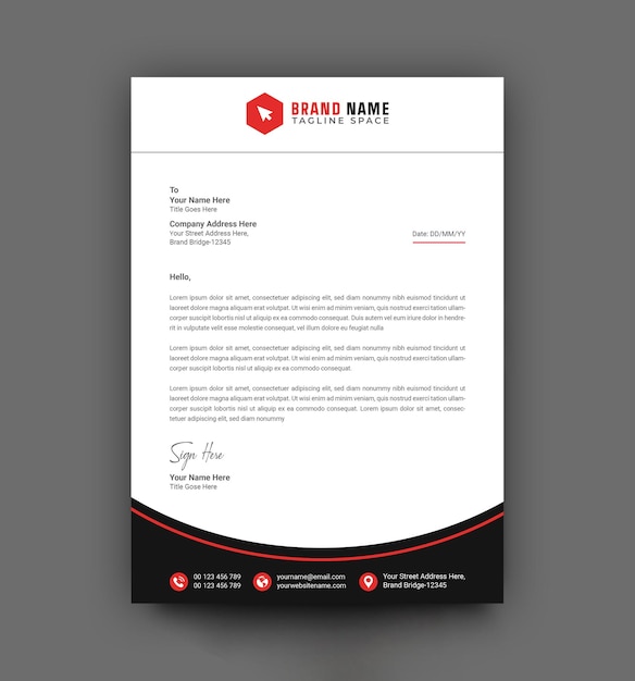 Modern business letterhead template design