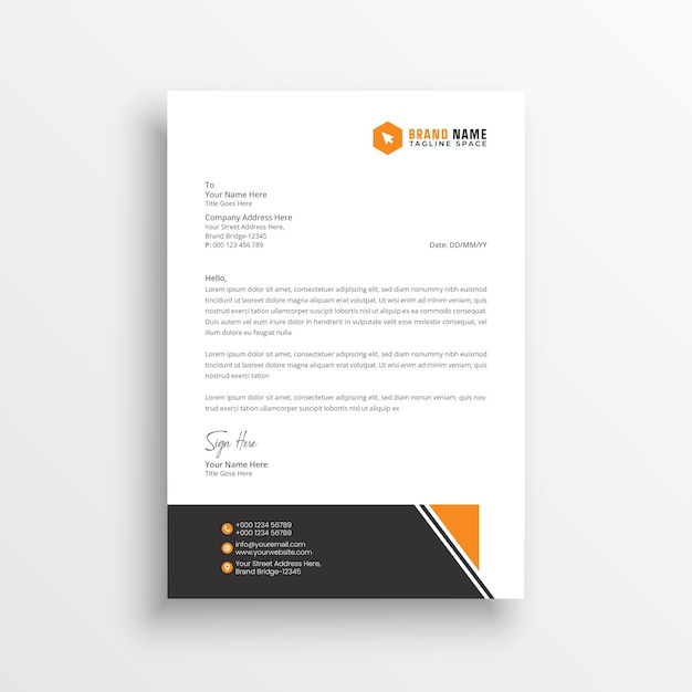 Modern business letterhead template design