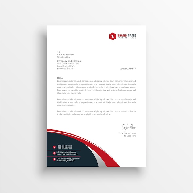 modern business letterhead template design